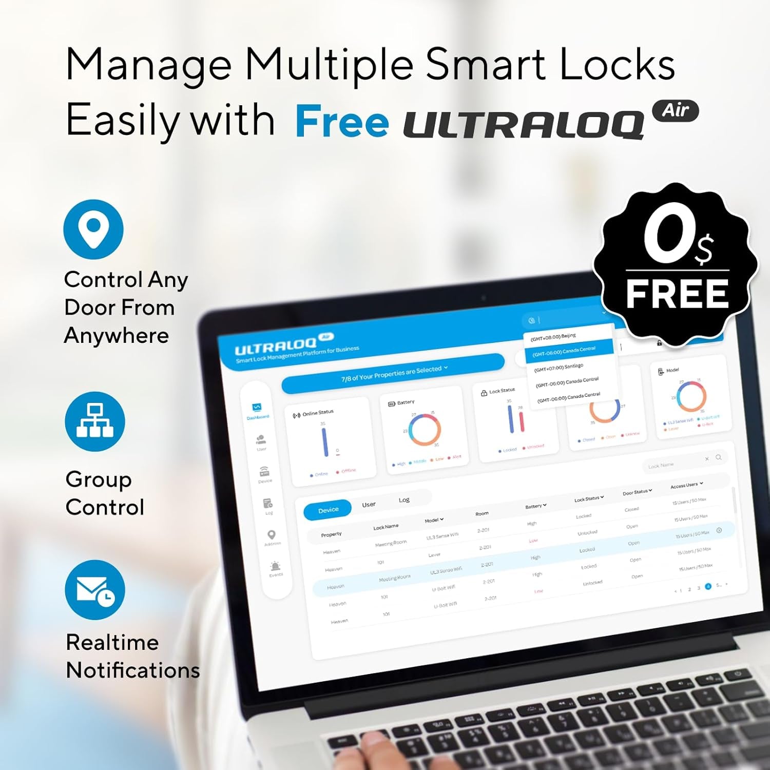 U-Bolt Pro Wi-Fi Smart Lock with Door Sensor - 8-in-1 Keyless Entry System Featuring Fingerprint ID, App Remote Control, Built-In Wi-Fi Keypad Deadbolt, Auto Unlock, IP65 Waterproof Rating, and Easy Installation