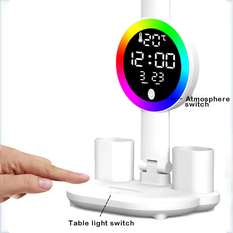 LED Table Lamp Touch Desktop Night Light Reading Lamp Wireless Reading Rechargeable Table Lamps Eye Protection Bedroom Lighting