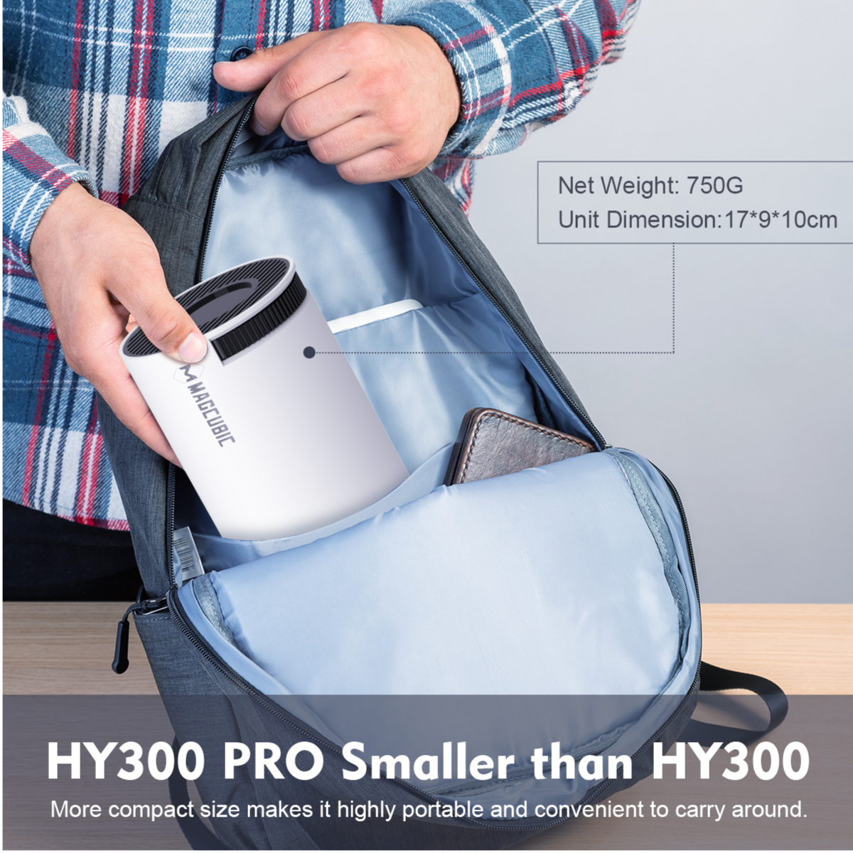 HY320 Mini 4K Projector – 720P Native, Android 11, WiFi6, BT5.0, 180° Rotating Cinema