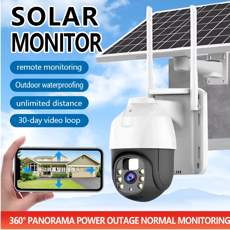 V360Pro Solar PTZ Security Cam – 4G/WiFi, Full-Color, AI Motion Detection, Wireless CCTV