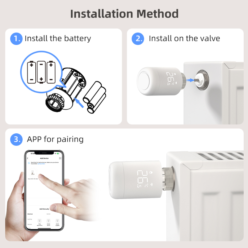 Smart WiFi Radiator Valve – Tuya TRV Thermostat with App & Voice Control