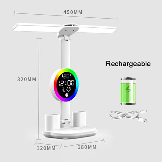 LED Table Lamp Touch Desktop Night Light Reading Lamp Wireless Reading Rechargeable Table Lamps Eye Protection Bedroom Lighting