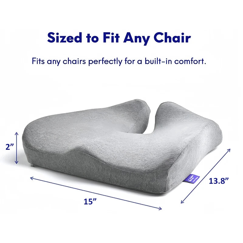 Pressure Relief Seat Cushion for Long Sitting Hours on Chair Extra Dense Memory Foam Relieve Hemorrhoids Coccyx Sciatica