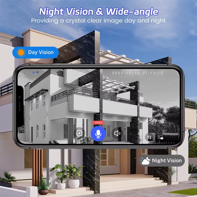 ABMO US PLUG,1080P Wireless Video Doorbell Camera,Chime Ringer with Live View,2-Way Audio,2.4G Wifi,Night Vision