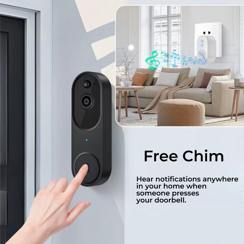 ABMO™ 1080P Smart Video Doorbell – Wireless Live View, 2-Way Audio, Night Vision & Chime